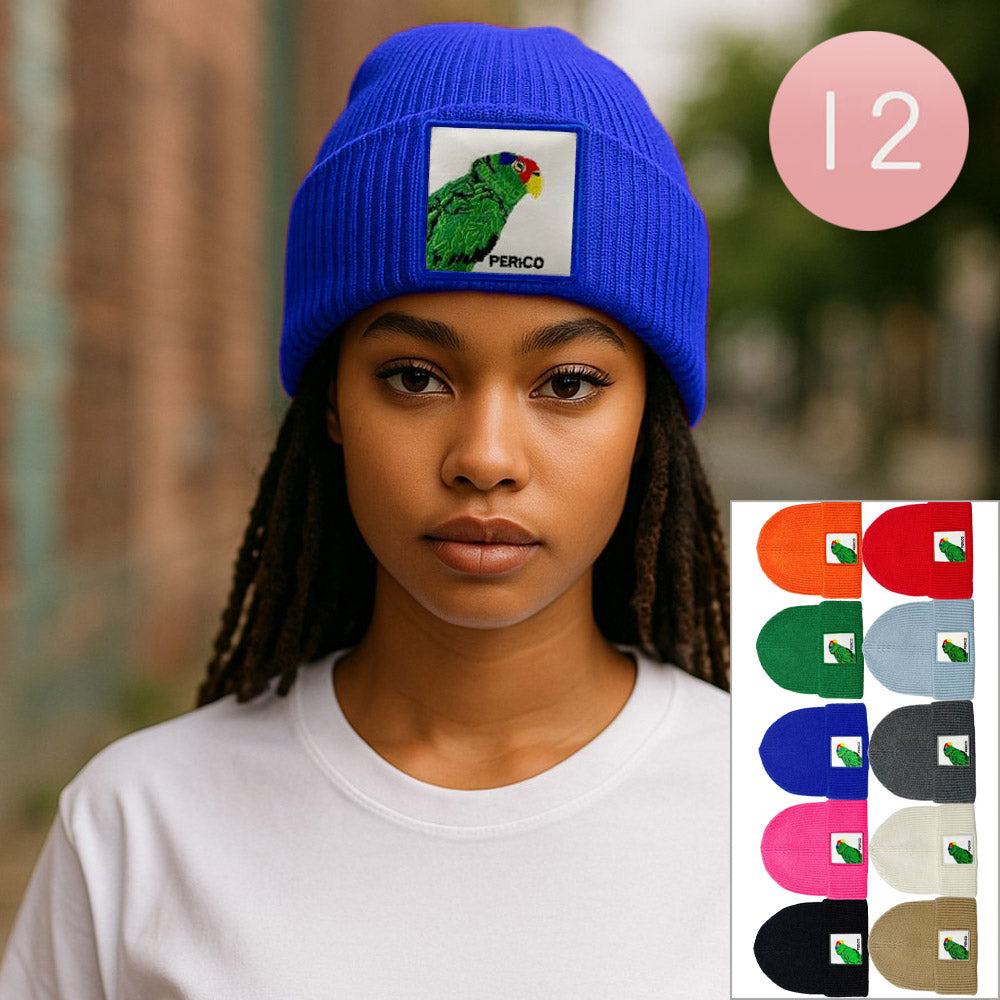 Assorted 12PCS - Parrot Patch Winter Beanie Hats