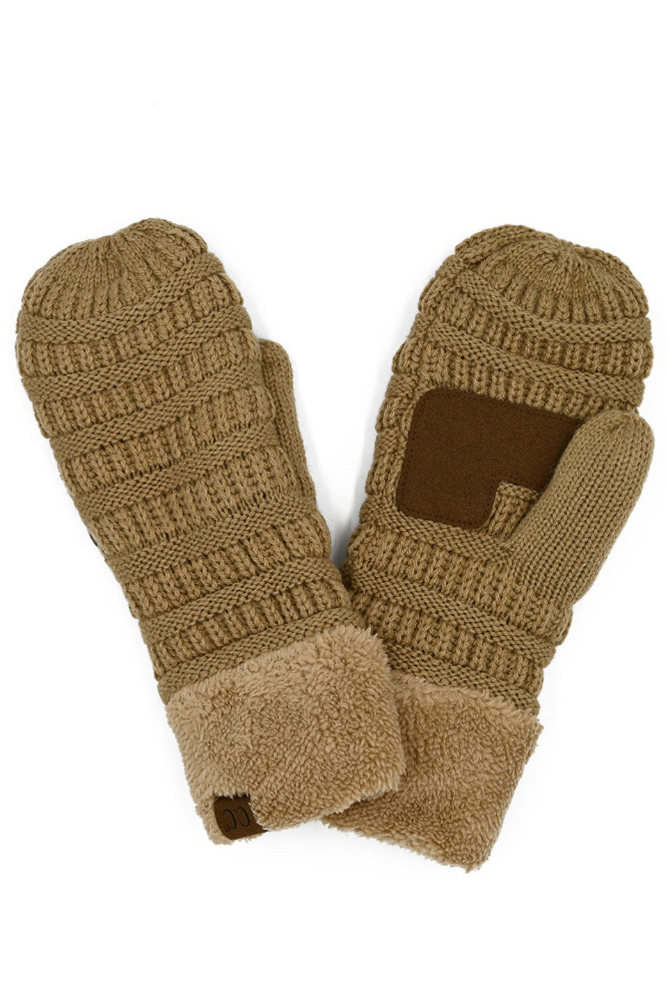 C.C Solid Color Knitted Mitten Gloves