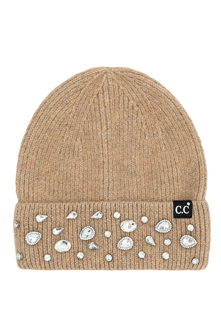 Camel C.C Rhinestone Charm Beanie