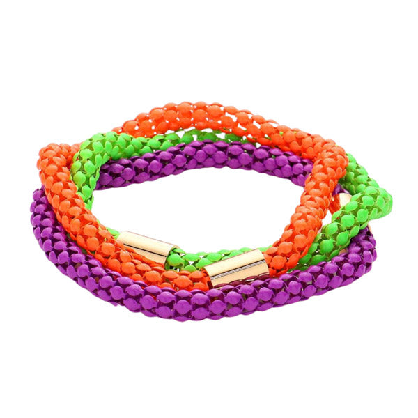 3PCS Halloween Colored Metal Bracelets