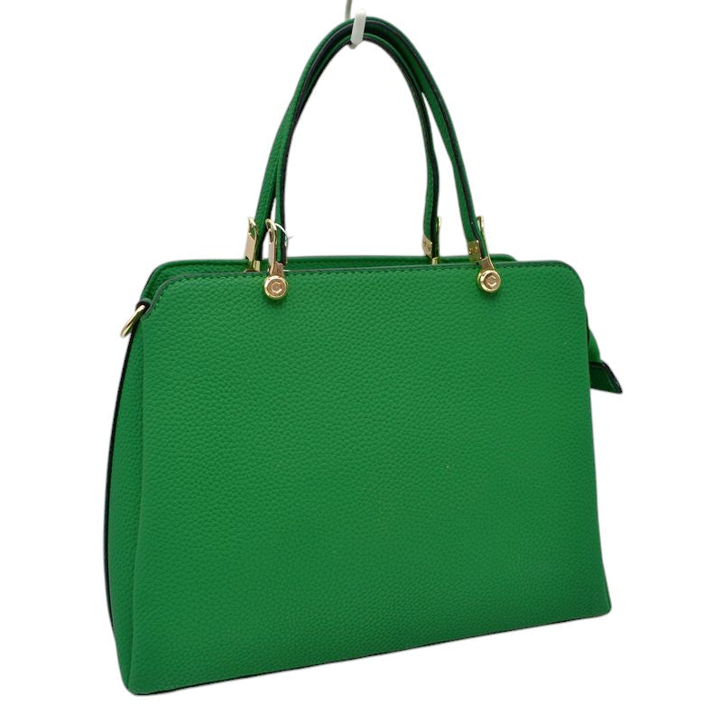 Textured Faux Leather Top Handle Tote Bag