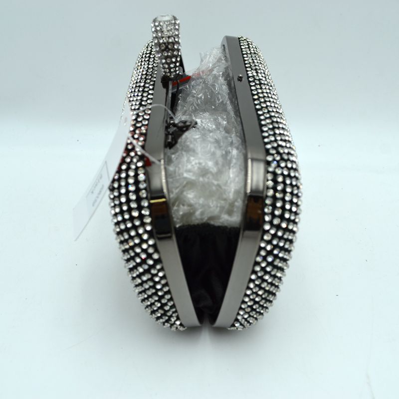 Embellished Box Clutch with Ring Top Clasp - Clutch Bags