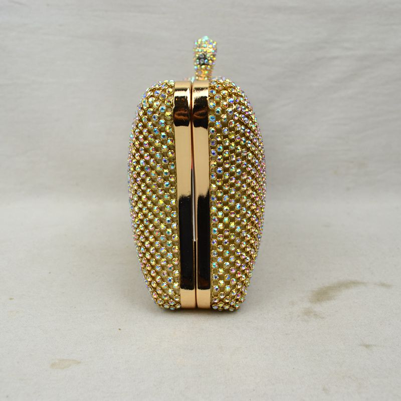 Shimmering Studded Clutch Bag with Textured O-Ring Clasp - Clutch Bags