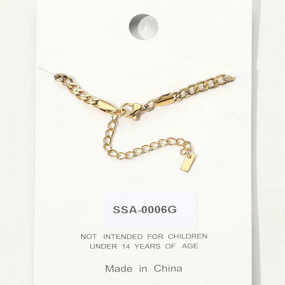 Madeline Love Gold Stainless Steel Curb Chain Anklet - Anklets - extra