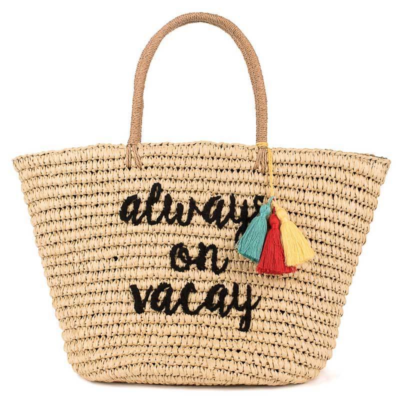 C.C Natural Straw Summer Tote Bag