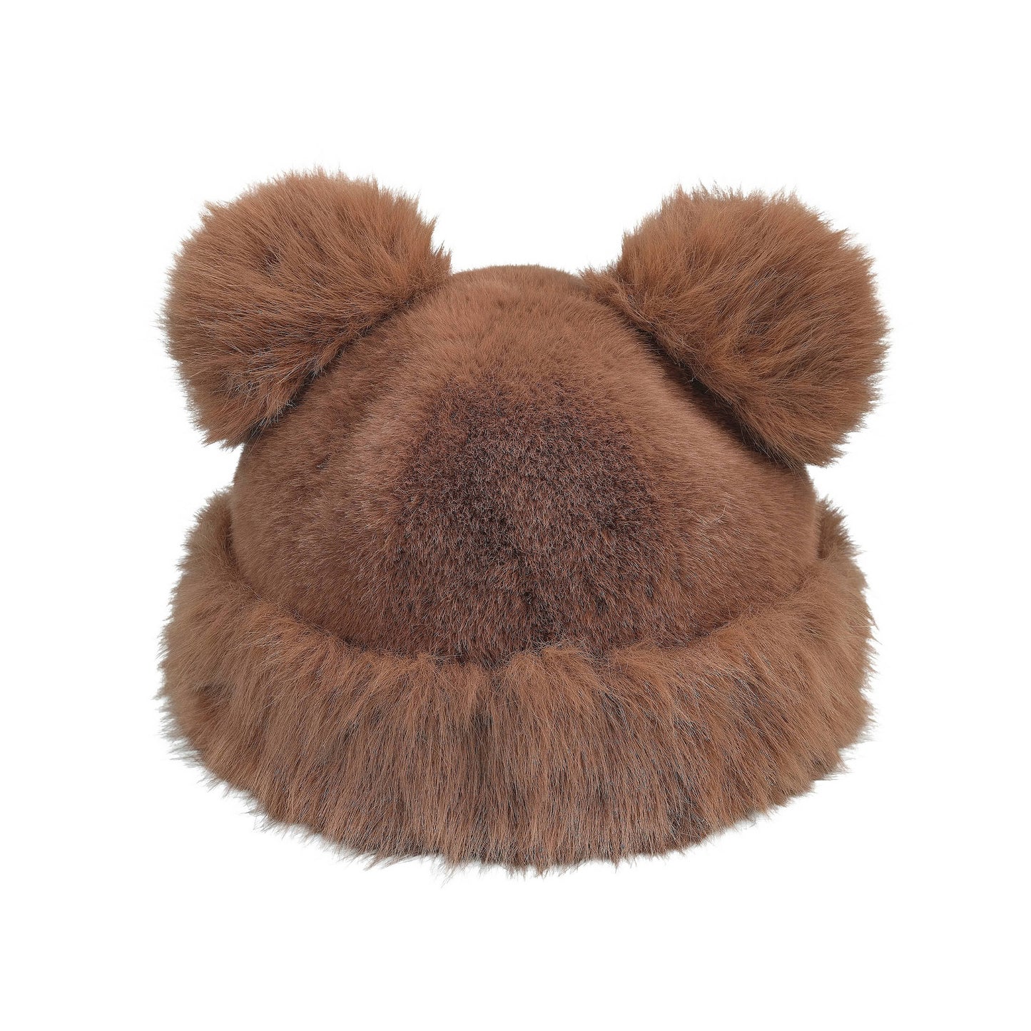 C.C Faux Fur Double Pom Bucket Hat