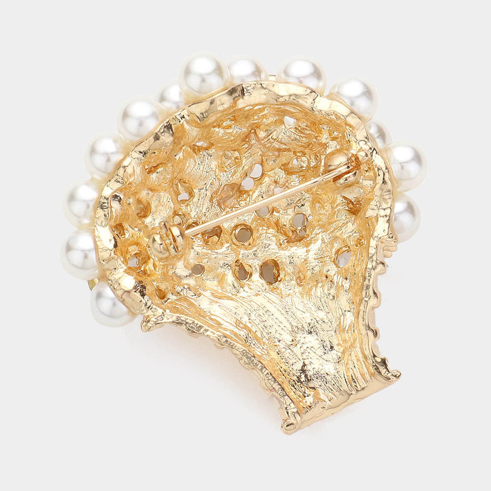 Madeline Love Gold, Pink Pearl Bouquet Pin Brooch - Brooches - extra