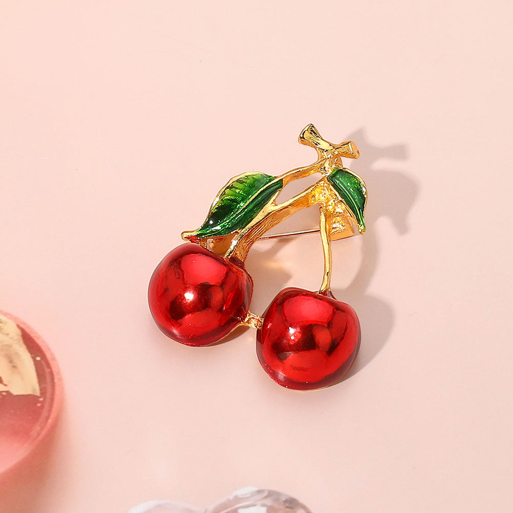 Madeline Love Red Cherry Pin Brooch - Brooches