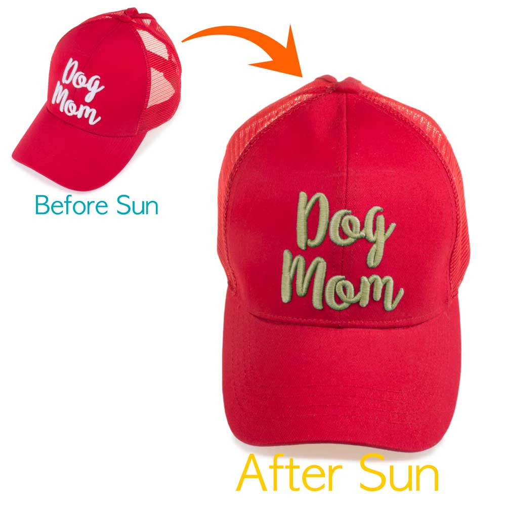 C.C Dog Mom Changing Color Pony Trucker Cap 100% Cotton