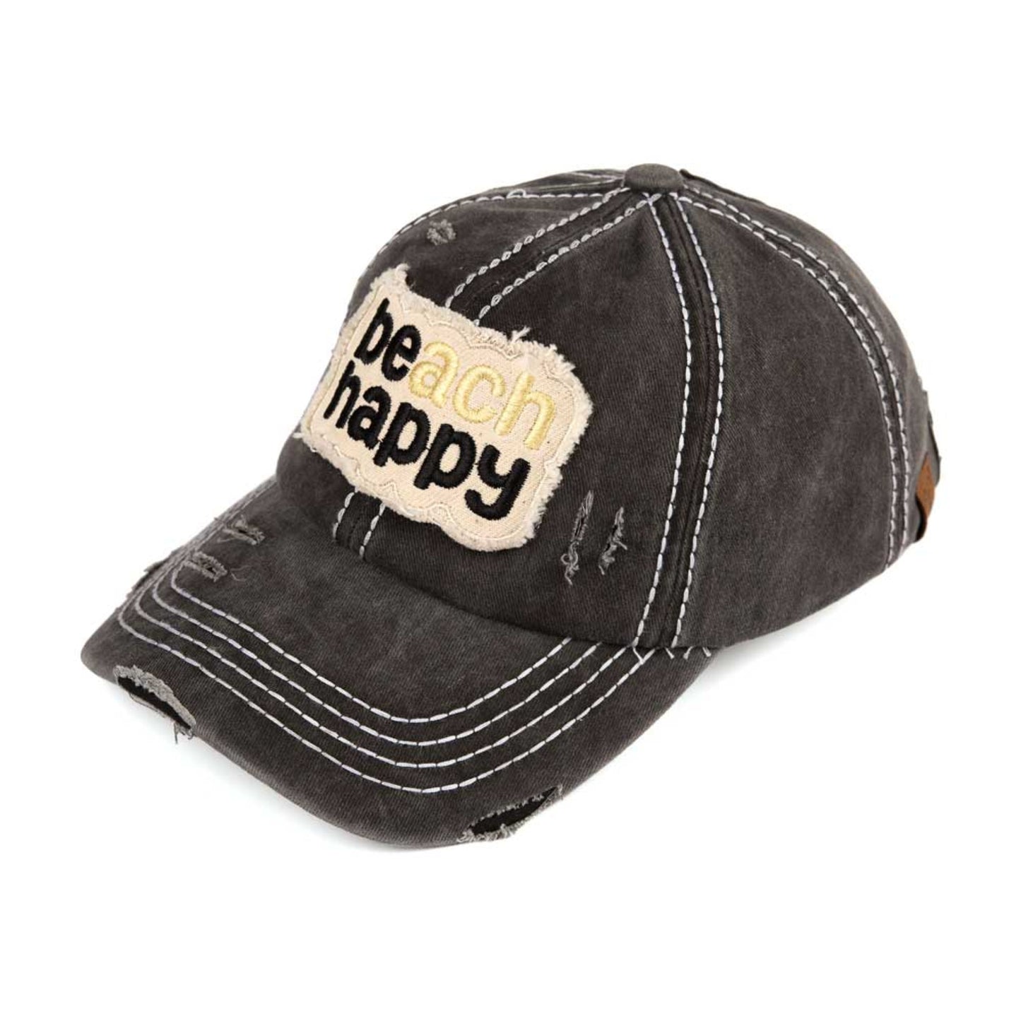 C.C Vintage Distressed Washed Cotton Pony Cap 100% Cotton One