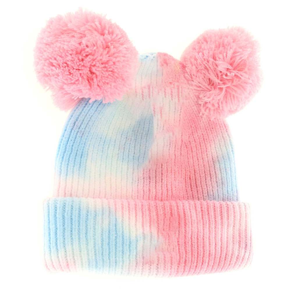 Baby Pink-Baby Blue BABY Tie Dye Double Fur Pom C.C Beanie combines cozy warmth with playful style, featuring a soft double-layered knit for extra insulation. Its vibrant tie-dye pattern adds a trendy, youthful touch, while the plush double fur pom offers a charming accent. Designed for delicate baby heads, this beanie ensures comfortable wear and keeps little ones snug during cooler days. Ideal for everyday outings or as a stylish statement accessory in any baby wardrobe.