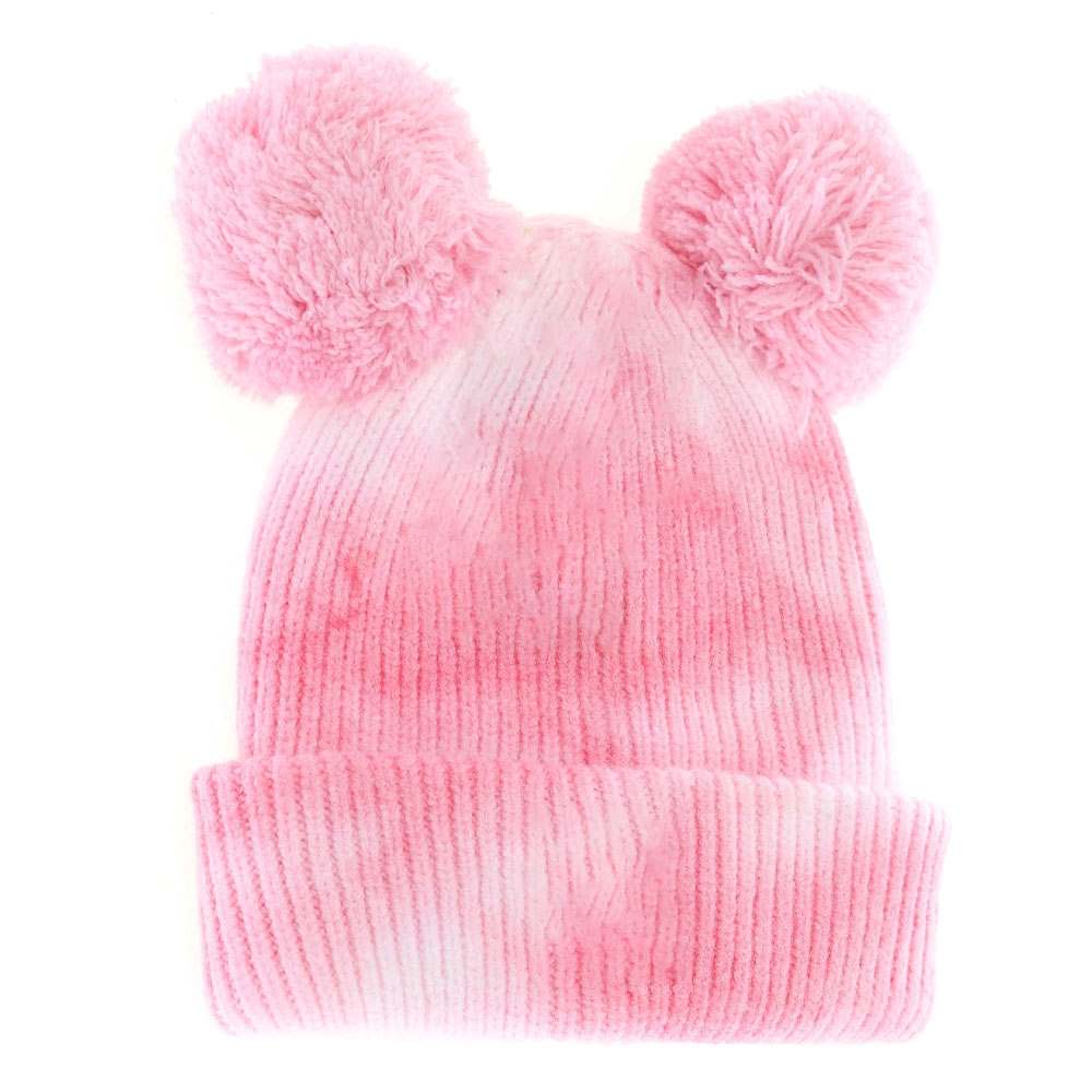 BabyPink-White BABY Tie Dye Double Fur Pom C.C Beanie combines cozy warmth with playful style, featuring a soft double-layered knit for extra insulation. Its vibrant tie-dye pattern adds a trendy, youthful touch, while the plush double fur pom offers a charming accent. Designed for delicate baby heads, this beanie ensures comfortable wear and keeps little ones snug during cooler days. Ideal for everyday outings or as a stylish statement accessory in any baby wardrobe.