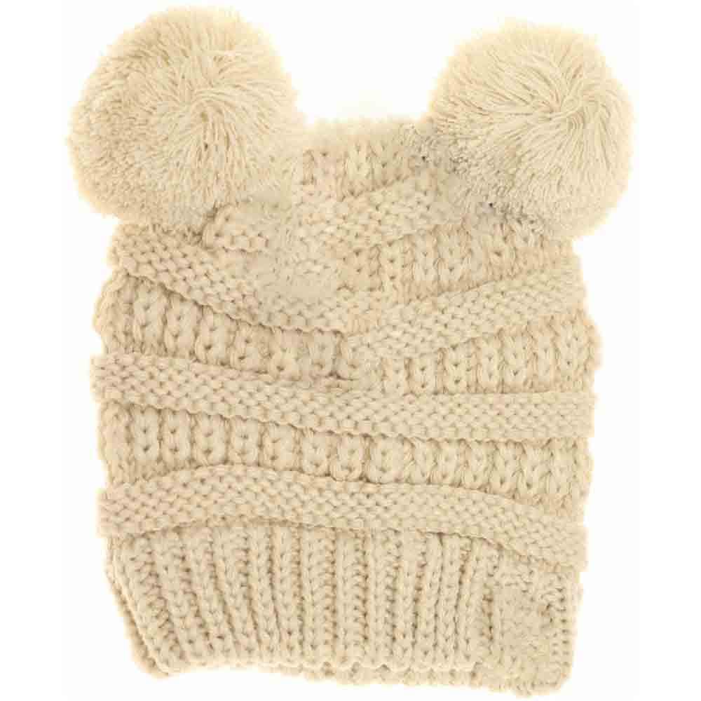 Beige BABY Solid Double Pom CC Beanie offers expert-level warmth and comfort for your little one. Designed with a soft, double-layer knit and two adorable pom-poms, this beanie provides superior insulation while maintaining a gentle fit on delicate baby skin. Its solid color ensures easy pairing with any outfit, making it both practical and stylish for everyday wear. Ideal for chilly weather, this beanie helps keep your baby cozy and protected from the cold.