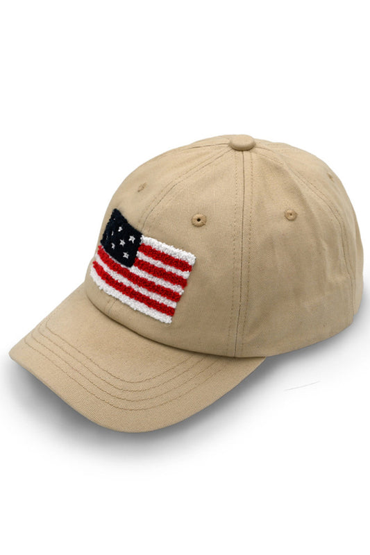 Beige C.C American Flag Chenille Patch Baseball Cap is a great accessory for patriotic individuals. The chenille patch adds a stylish and unique touch to the classic baseball cap design. Made with durable materials, it provides both comfort and durability. Show off your American pride with this cap.