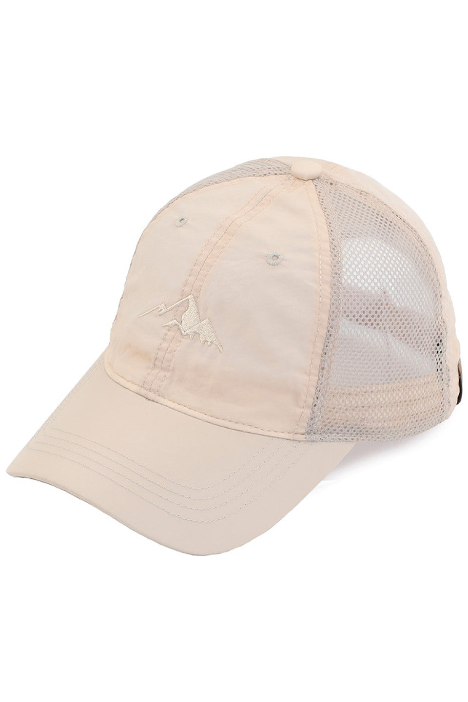 Beige C.C Weightless Windbreaker Baseball Cap is the ultimate combination of style and functionality. Made with lightweight materials, it protects from the wind while remaining comfortable to wear. Perfect for any outdoor activity, this cap is a must-have for those on the go.