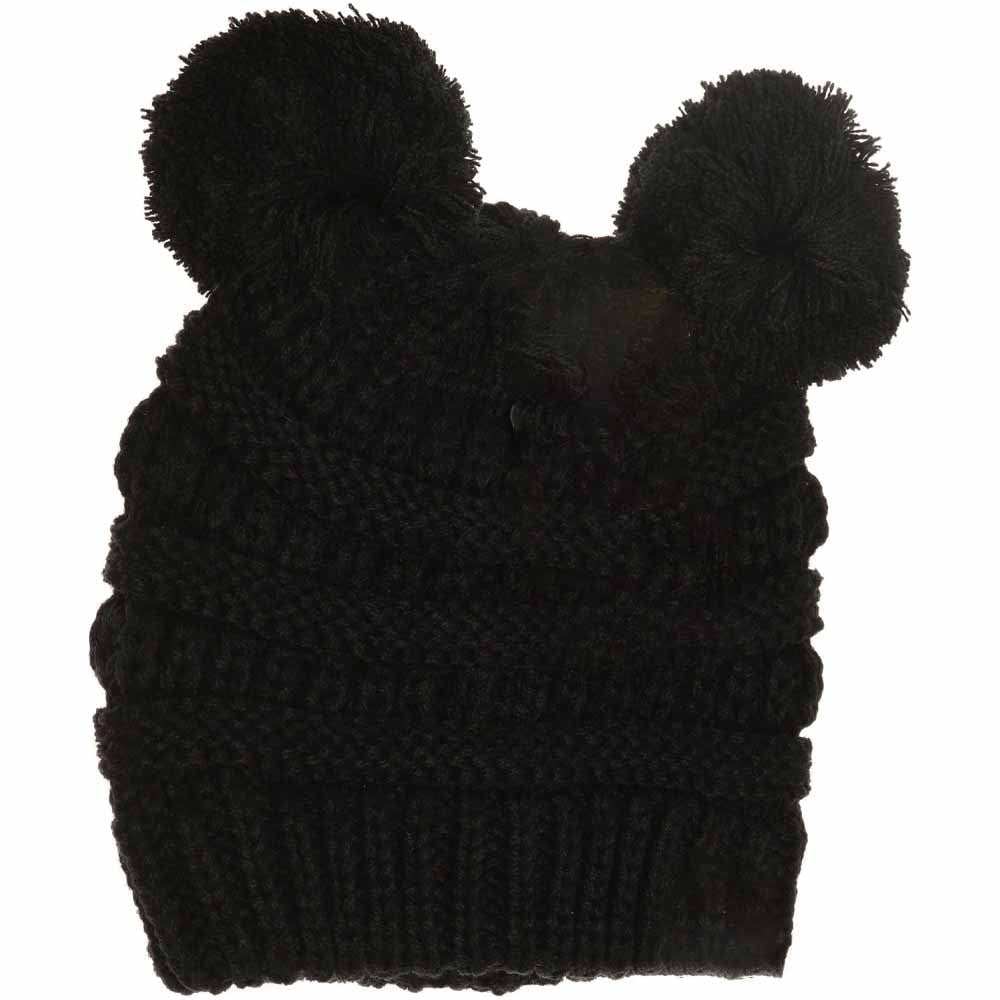 Black BABY Solid Double Pom CC Beanie offers expert-level warmth and comfort for your little one. Designed with a soft, double-layer knit and two adorable pom-poms, this beanie provides superior insulation while maintaining a gentle fit on delicate baby skin. Its solid color ensures easy pairing with any outfit, making it both practical and stylish for everyday wear. Ideal for chilly weather, this beanie helps keep your baby cozy and protected from the cold.