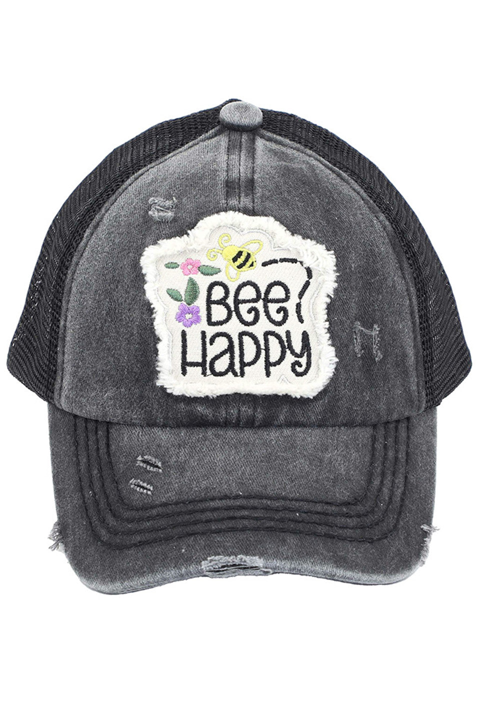 Black C.C Bee Happy Patch Kid Pony Cap combines playful design with practical comfort, featuring a cheerful bee patch that adds a fun touch to any outfit. Designed specifically for kids, this cap offers an adjustable fit to accommodate growing heads, while the ponytail opening ensures a comfortable and stylish wear for active children. Crafted from breathable materials, it provides sun protection and keeps little ones cool during outdoor activities. Ideal for everyday wear, this cap blends functionality wit