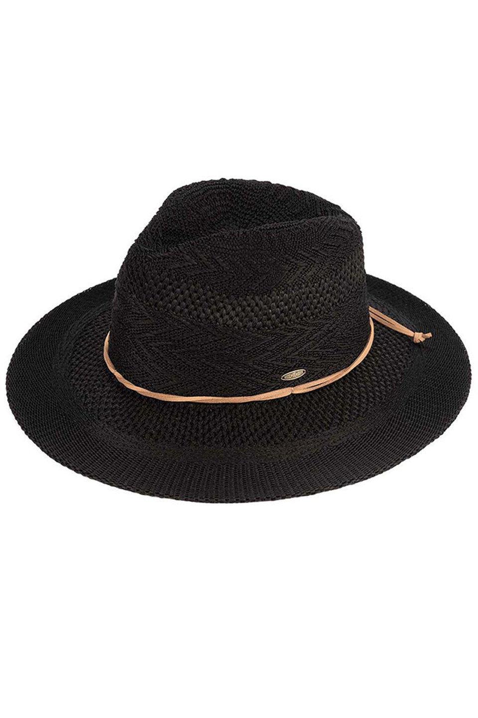 Black C.C. Multi Pattern Suede String Band Panama Hat is a stylish and versatile accessory that adds a touch of elegance to any outfit. Made with high-quality suede and featuring a unique multi-pattern design, this hat is not only fashionable but also functional, protecting you from the sun while keeping you looking chic.