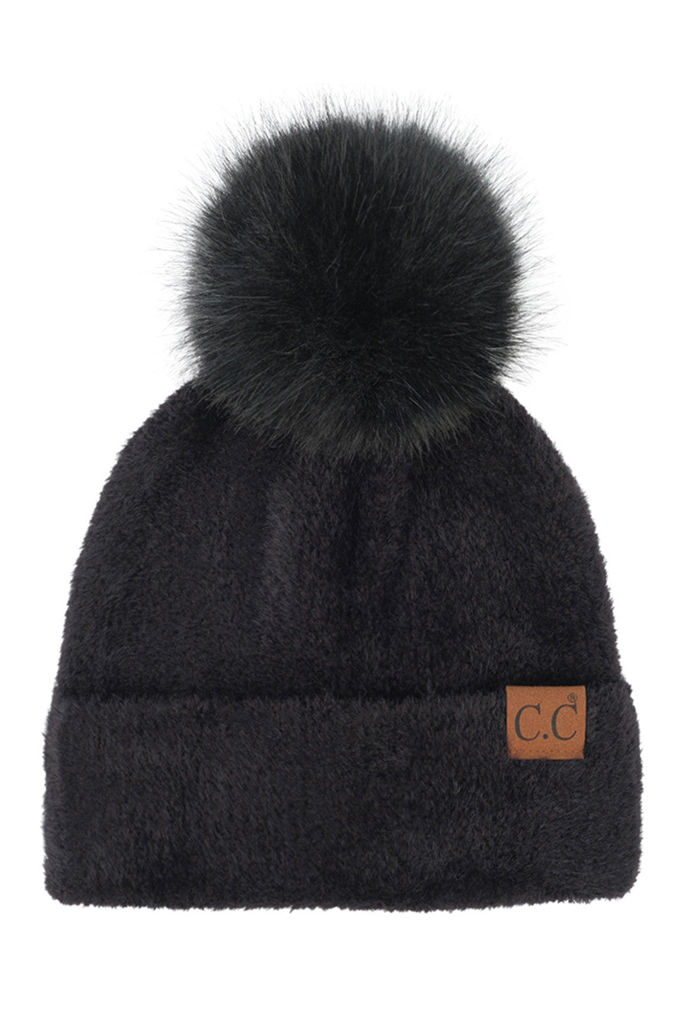 Black C.C Plush Terry Chenille Pom Beanie Winter Hat combines superior thermal protection with refined style. Constructed from premium terry chenille fabric, this hat delivers exceptional insulation while maintaining breathability. The distinctive pom accent adds visual interest without compromising functionality. Designed with precise dimensions to ensure optimal coverage of ears and forehead, this cold-weather essential maintains its structural integrity throughout extended wear.