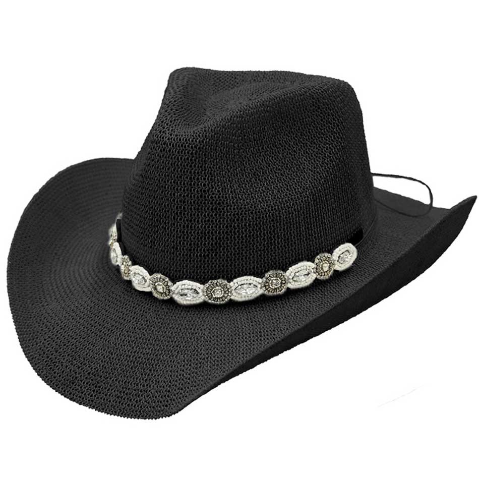 C.C Rhinestone Jewel Charm Trim Cowboy Hat