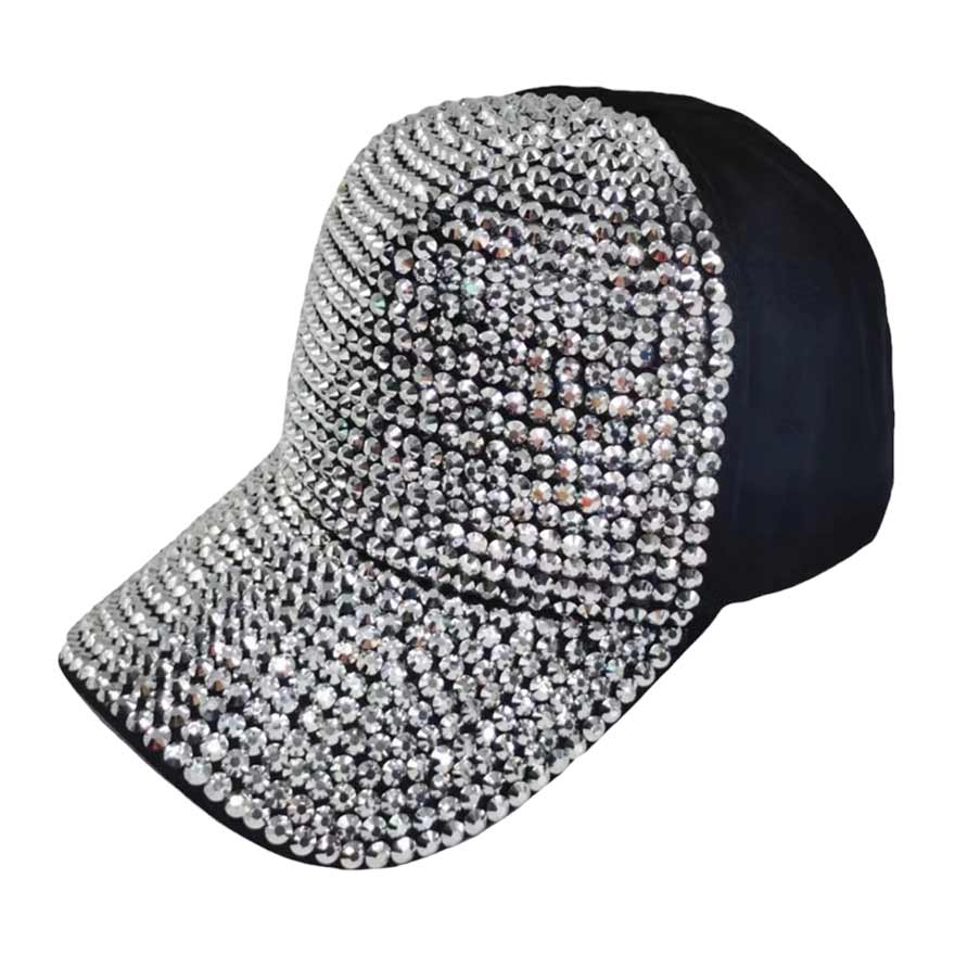 Black Clear Trendy Bling Studded Baseball Cap, this stylish baseball cap is the perfect accessory for any casual outing. Comfortable and perfect for keeping the sun off of your face. Ideal for travelers who are on vacation or just spending some time in the great outdoors. This cap is a fantastic gift for your loved one.