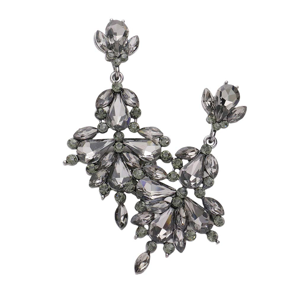 Black Diamond Glass Crystal Statement Earrings, These gorgeous Crystal pieces will show your class in any special occasion. The elegance of these crystal evening earrings goes unmatched. Perfect jewelry to enhance your look. Awesome gift for birthday, Anniversary, Valentine’s Day or any special occasion.