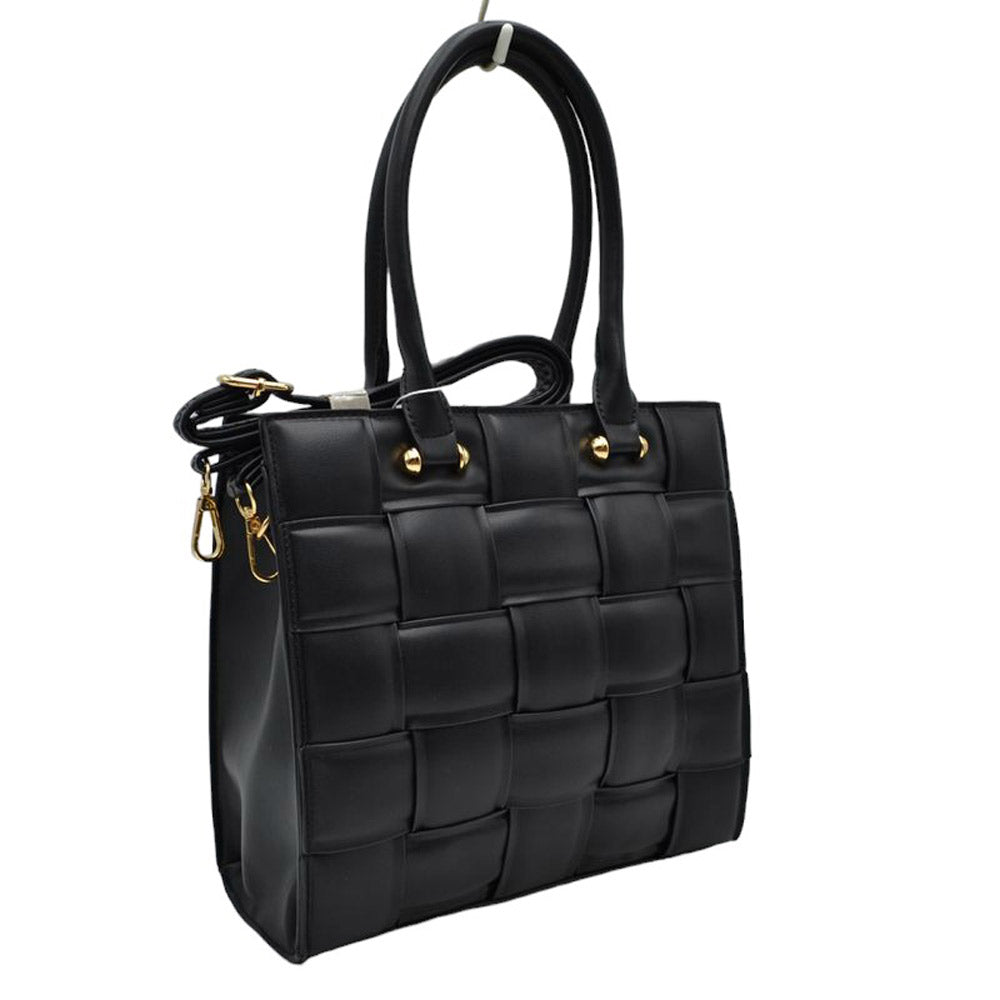Black Faux Leather Top Handle Cassette Tote Bag, is the perfect accessory for any occasion. Crafted with durable faux leather material, it is strong and reliable. It features a top handle for easy carrying and a cassette shape to aid in keeping the bag lightweight and stylish. Perfect for everyday use or as a lovely gift.