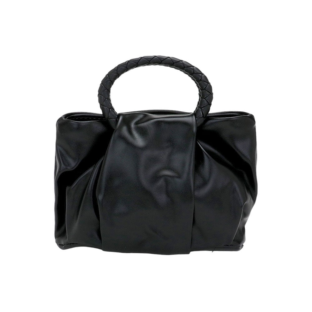 Black Faux Leather Crossbody Mini Bag, this stylish bag offers a perfect blend of style and practicality. It features a top handle, a stylish crossbody design, magnetic closure, and a luxurious faux leather construction for a fashionable look. Perfect gift for loved ones on any occasion.