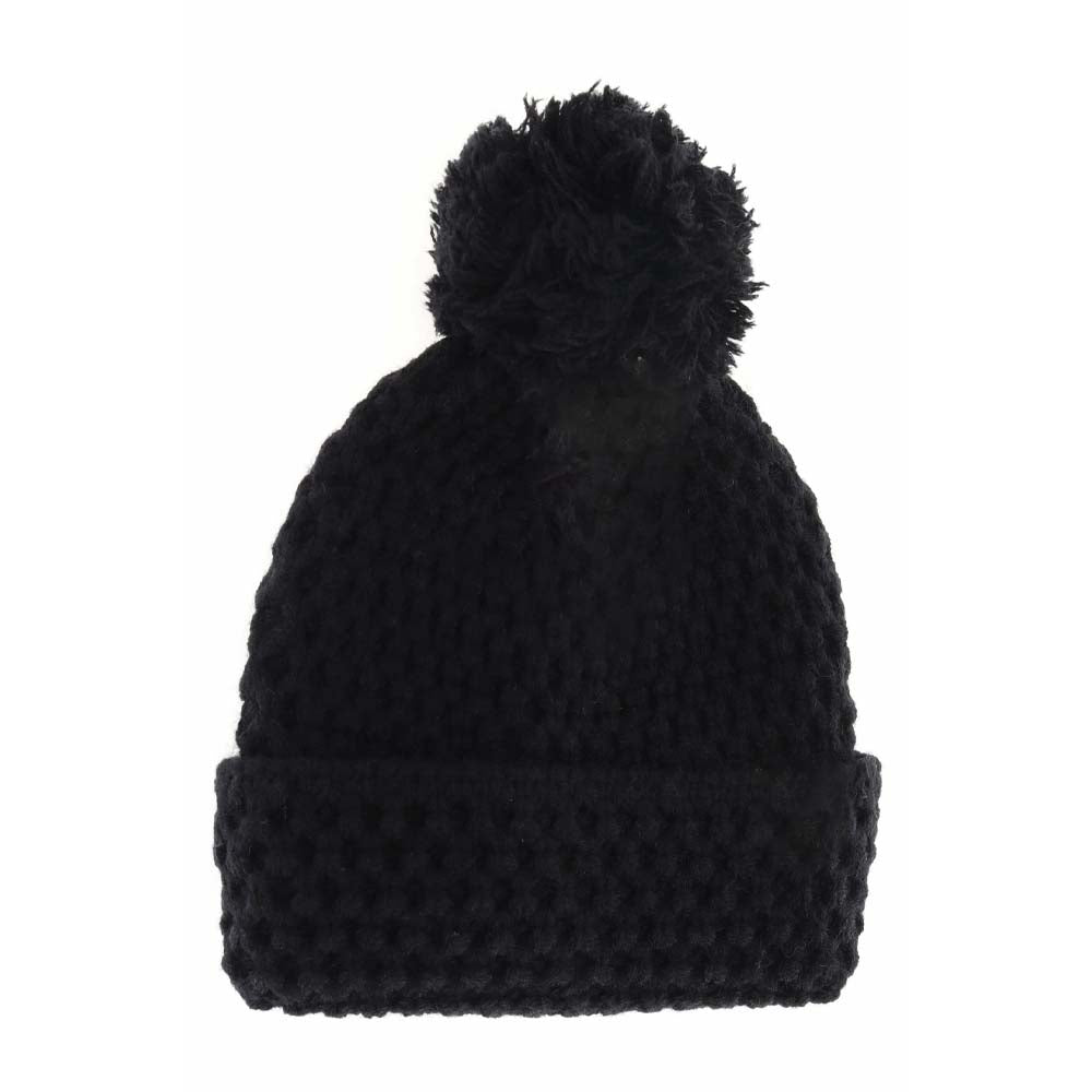 Black KIDS Bee Stitch Knit Pom C.C Beanie offers reliable warmth and durability ideal for active children. Its tightly woven bee stitch knit ensures long-lasting wear and effective insulation, while the soft pom adds a playful touch. Designed to fit comfortably, this beanie protects against cold weather while maintaining style and functionality for everyday use.