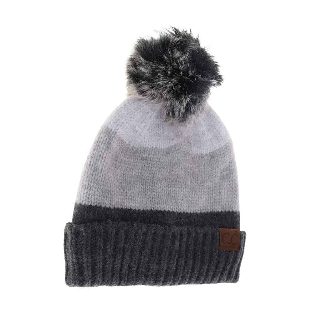 Black C.C Multi Color Block Stripes Pom Beanie, wear it before running out the door into the cool air to keep yourself warm and toasty and look absolutely beautiful. You’ll want to reach for this toasty beanie to keep you incredibly warm everywhere and every occasion. Accessorize the fun way with this pom hat.