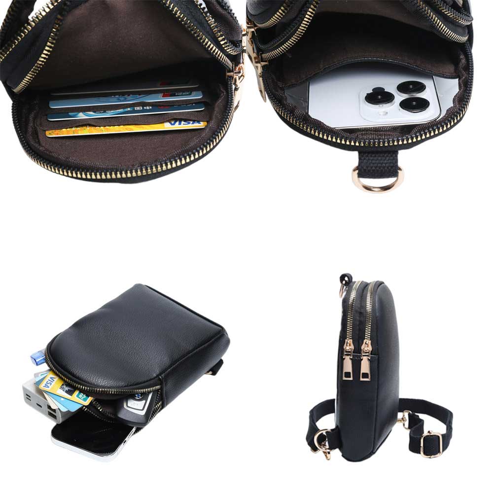 Black Solid Faux Leather Sling Bag, is the perfect combination of style and convenience. Crafted from durable faux leather, it can withstand daily wear and tear and its adjustable shoulder strap ensures a comfortable fit. Perfect Birthday Gift, Anniversary Gift, Mother's Day Gift, Graduation Gift, Valentine's Day Gift.