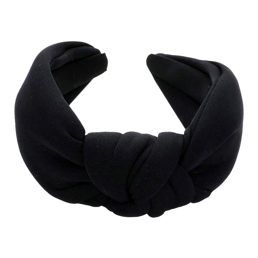 Black Solid Knot Burnout Headband, create a natural & beautiful look while perfectly matching your color with the easy-to-use solid knot headband. Push your hair back and spice up any plain outfit with this knot headband!