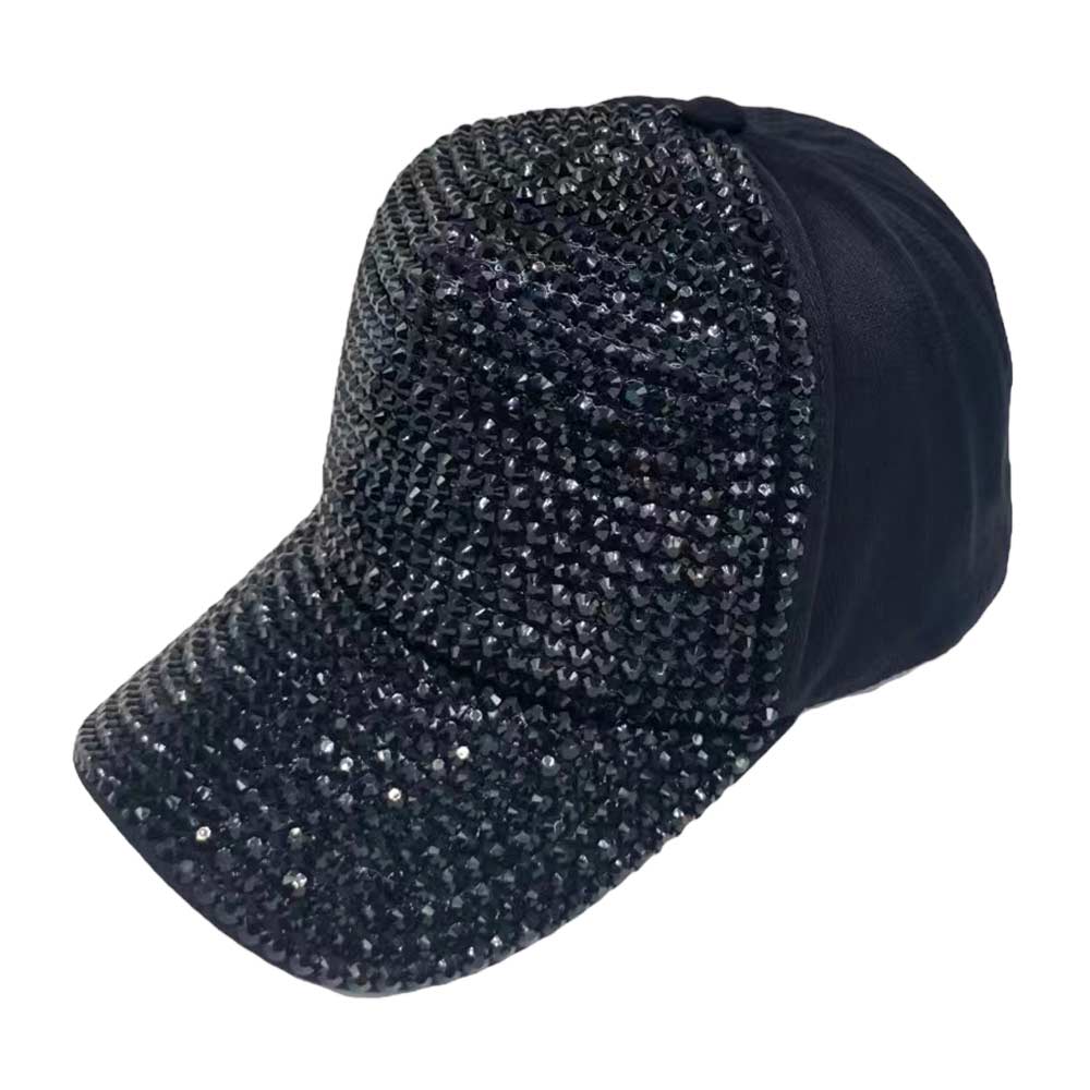 Black Trendy Bling Studded Baseball Cap, this stylish baseball cap is the perfect accessory for any casual outing. Comfortable and perfect for keeping the sun off of your face. Ideal for travelers who are on vacation or just spending some time in the great outdoors. This cap is a fantastic gift for your loved one.