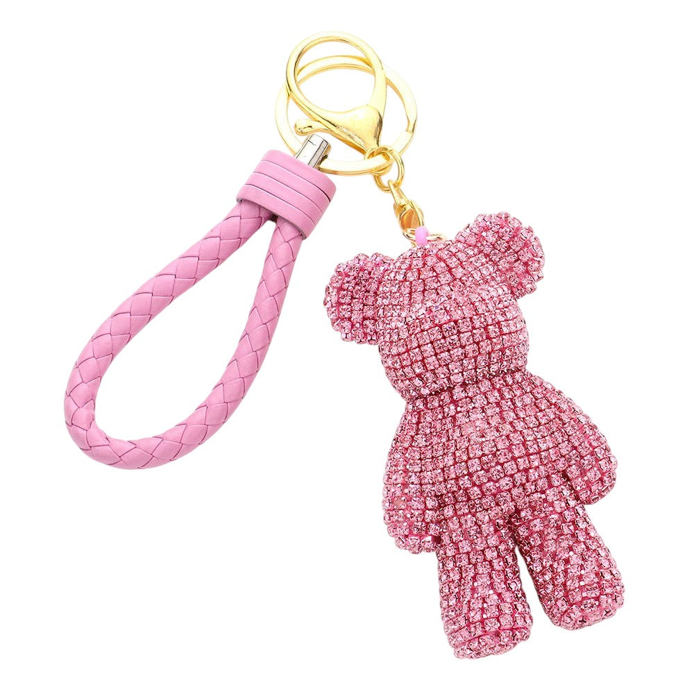 Pink Bling Bear Figure Faux Leather Strap Bag Charm is the perfect accessory to add a touch of charm and style to your bag. Made with high-quality faux leather, it features a sparkling bear figure that adds a touch of bling to any outfit. Get yours today and elevate your bag game.