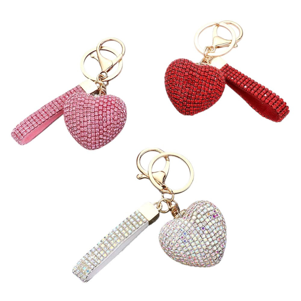 Bling Heart Bag Charm