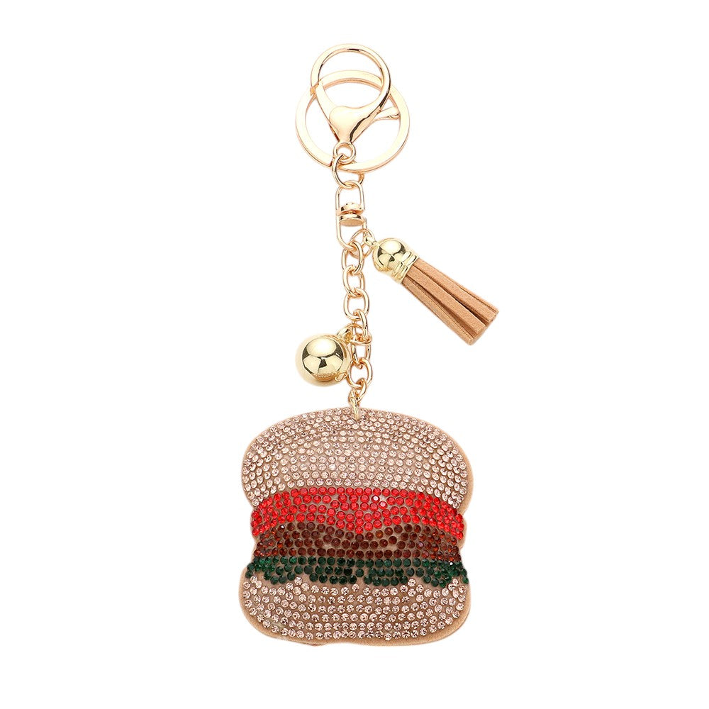 Multi Bling Studded Hamburger Tassel Bag Charm is the perfect accessory to add some fun and sparkle to your bag. The charming hamburger design is studded with bling, while the tassel adds a playful touch. Made with high-quality materials, this bag charm is durable and stylish. Add it to your bag for a unique and eye-catching look.