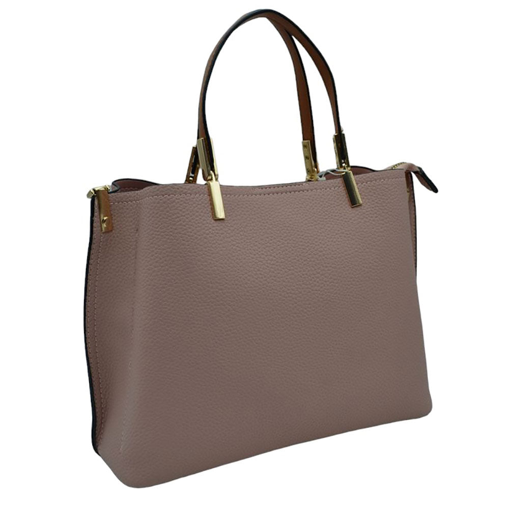 Blush Simpler Times Bucket Crossbody Bags For Women. A great everyday casual shoulder bag composed of Faux leather. A simple design with subtle gold hardware details on the closure. Magnetic snap closure for an inner zipper pouch opening spacious to hold your phone, wallet, and other essentials securely.