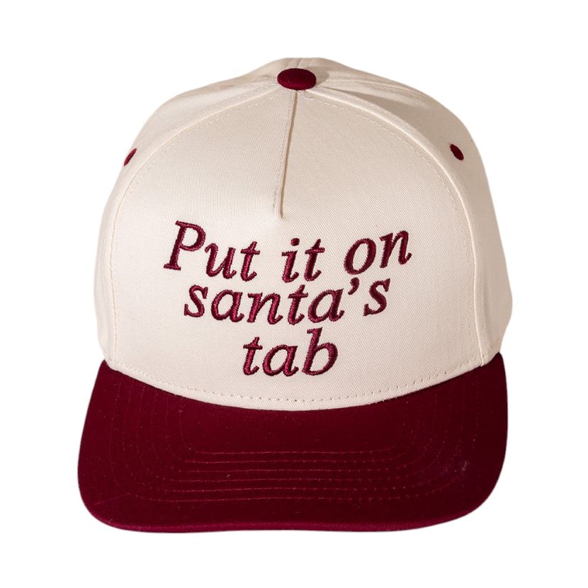 Add festive humor to your look with the Put It on Santa’s Tab baseball cap, a playful embroidered hat perfect for holiday parties, casual outings, or gifting. A fun seasonal accessory that spreads cheer while keeping your style relaxed and trendy.