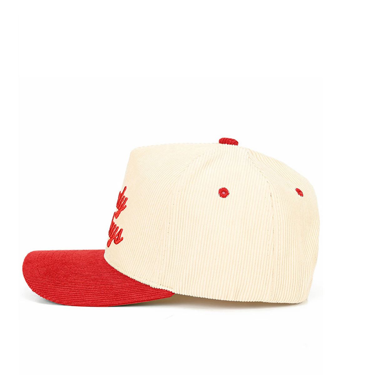 Red The C.C HOWDY HOLIDAYS Letter Trucker Cap features cheerful holiday-themed embroidered lettering for a fun, festive look. With a breathable mesh back and adjustable snap closure, it provides lightweight comfort and a customizable fit for everyday wear.