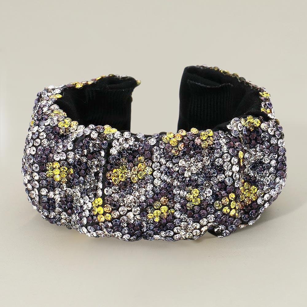 Madeline Love Yellow Bling Leopard Patterned Pleated Adjustable Cuff Bracelet - Bracelets