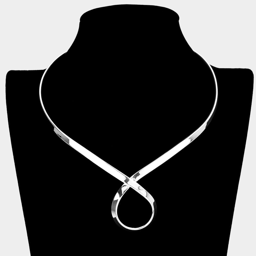 Madeline Love Silver Swirl Metal Choker Necklace - Necklaces