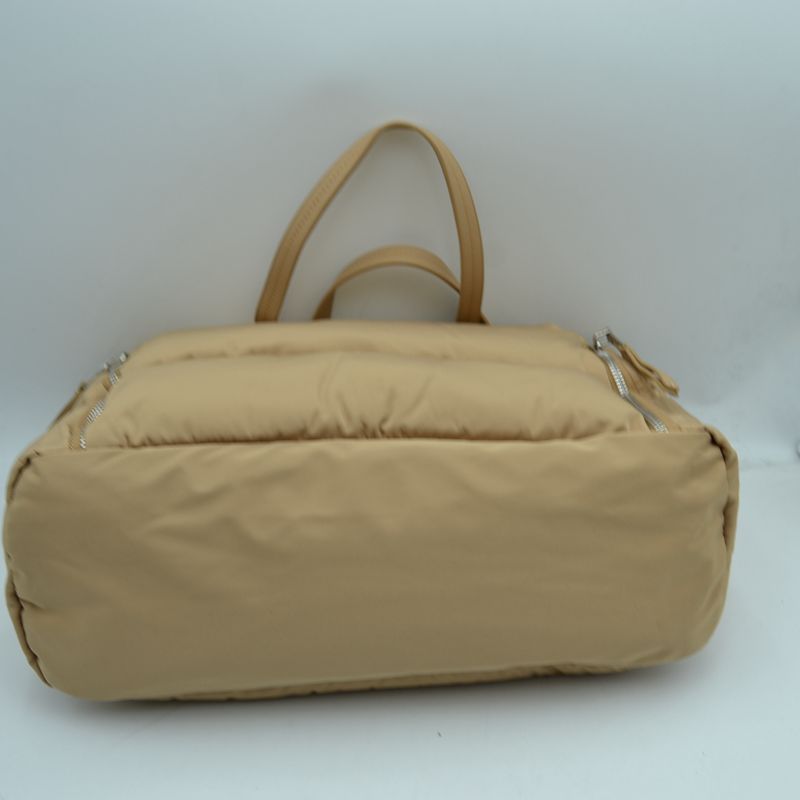 Padded Puffer Tote Bag with Front Zipper Pockets and Removable Strap - Tote Bag