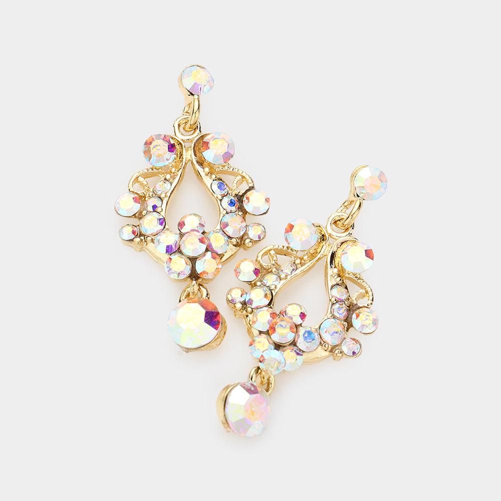 Madeline Love AB, Gold Genuine Crystal Chandelier Earrings