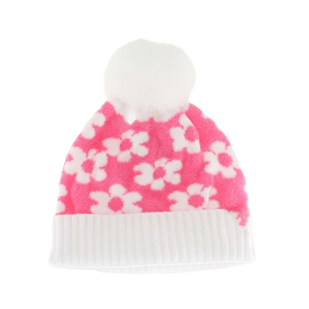 CandyPink KIDS Daisy Faux Fur Pom C.C Beanie combines warmth and style for active children. Crafted from soft, insulating material, it provides cozy protection during cold weather. The playful faux fur pom adds a fun, fashionable touch, making it ideal for everyday wear or outdoor activities. Durable and easy to wear, this beanie offers both comfort and a snug fit for kids on the go.