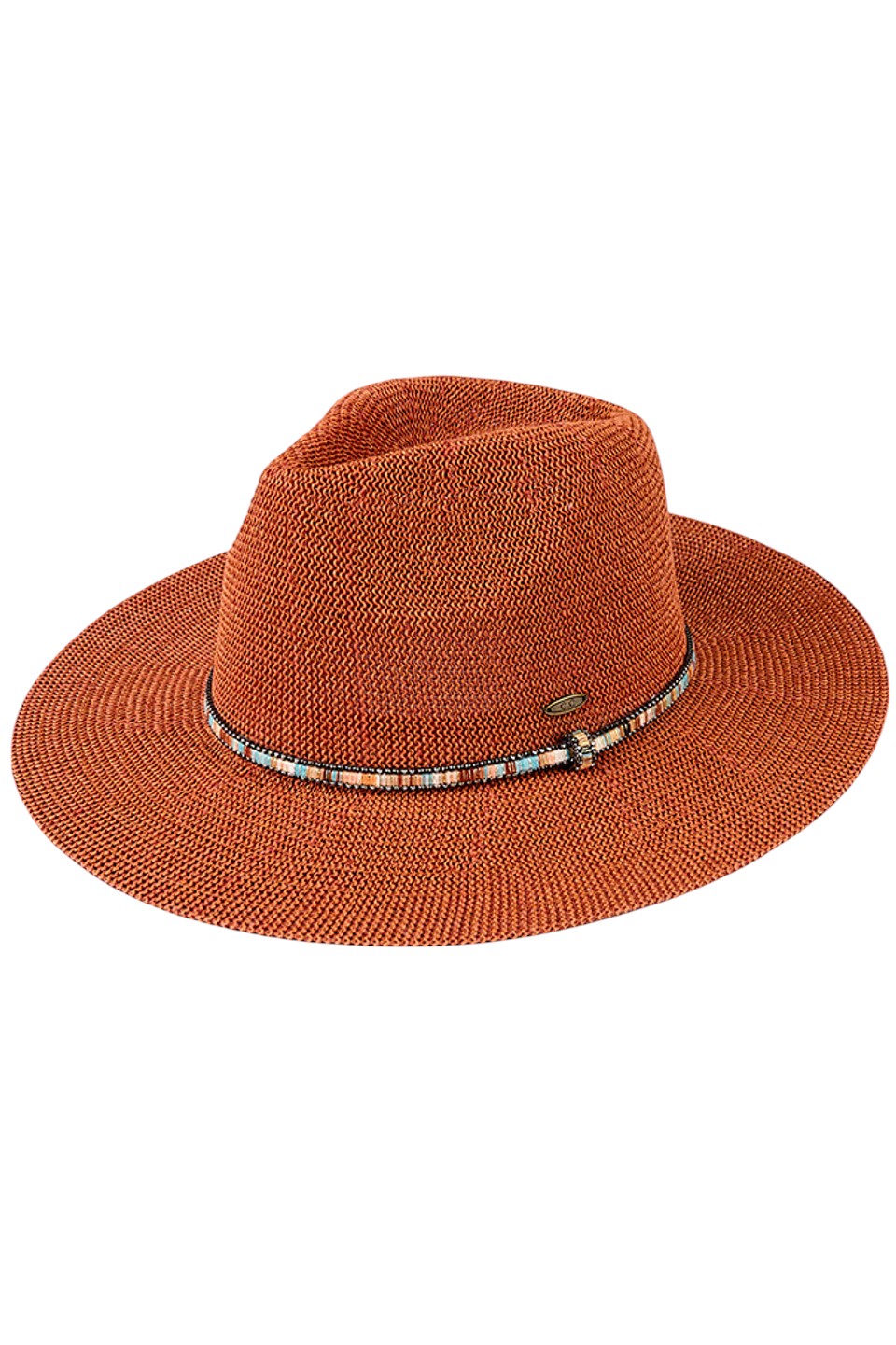 Clay C.C MULTI-THREAD RHINESTONE TRIM BAND PANAMA HAT is a must-have accessory for any fashion-forward individual. Crafted with multi-threaded material and adorned with stunning rhinestone trim, this hat adds a touch of elegance to any outfit. With its versatile design, it's perfect for any occasion and provides excellent sun protection.
