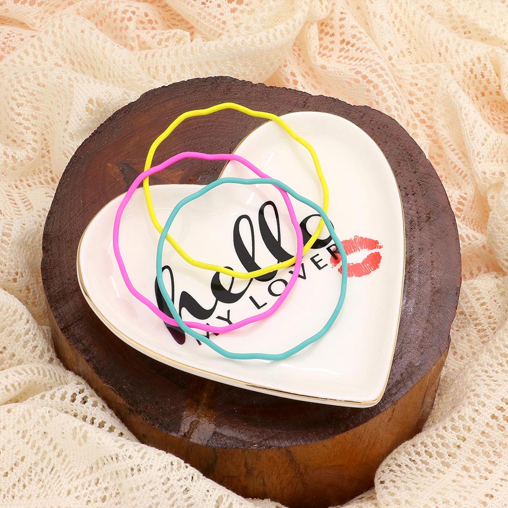 Madeline Love White Hello My Lover Message Lips Mark Heart Jewelry Dish