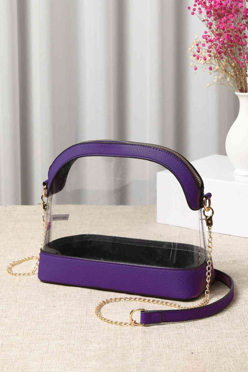 Clear Stadium Concert Bag - Dark Purple - Cross Body Bag