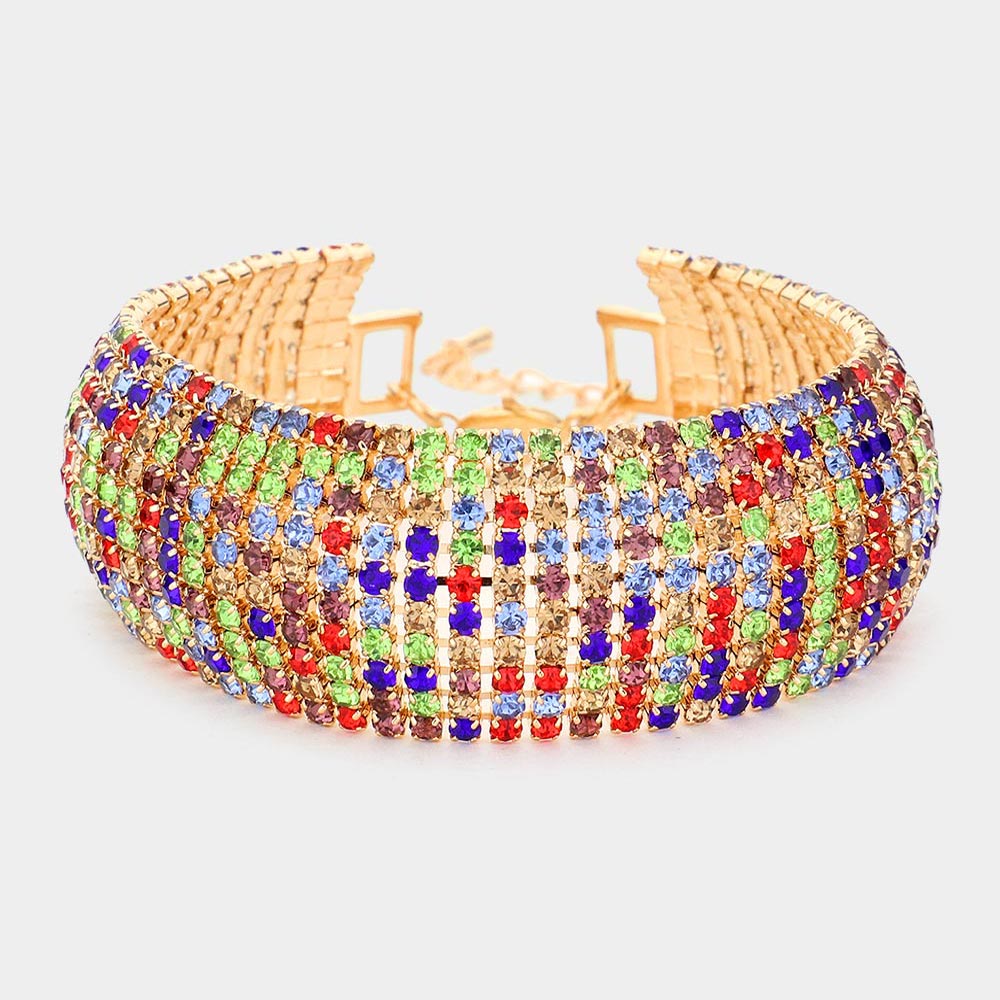 Madeline Love Multi 10Lines Rhinestone Evening Bracelet