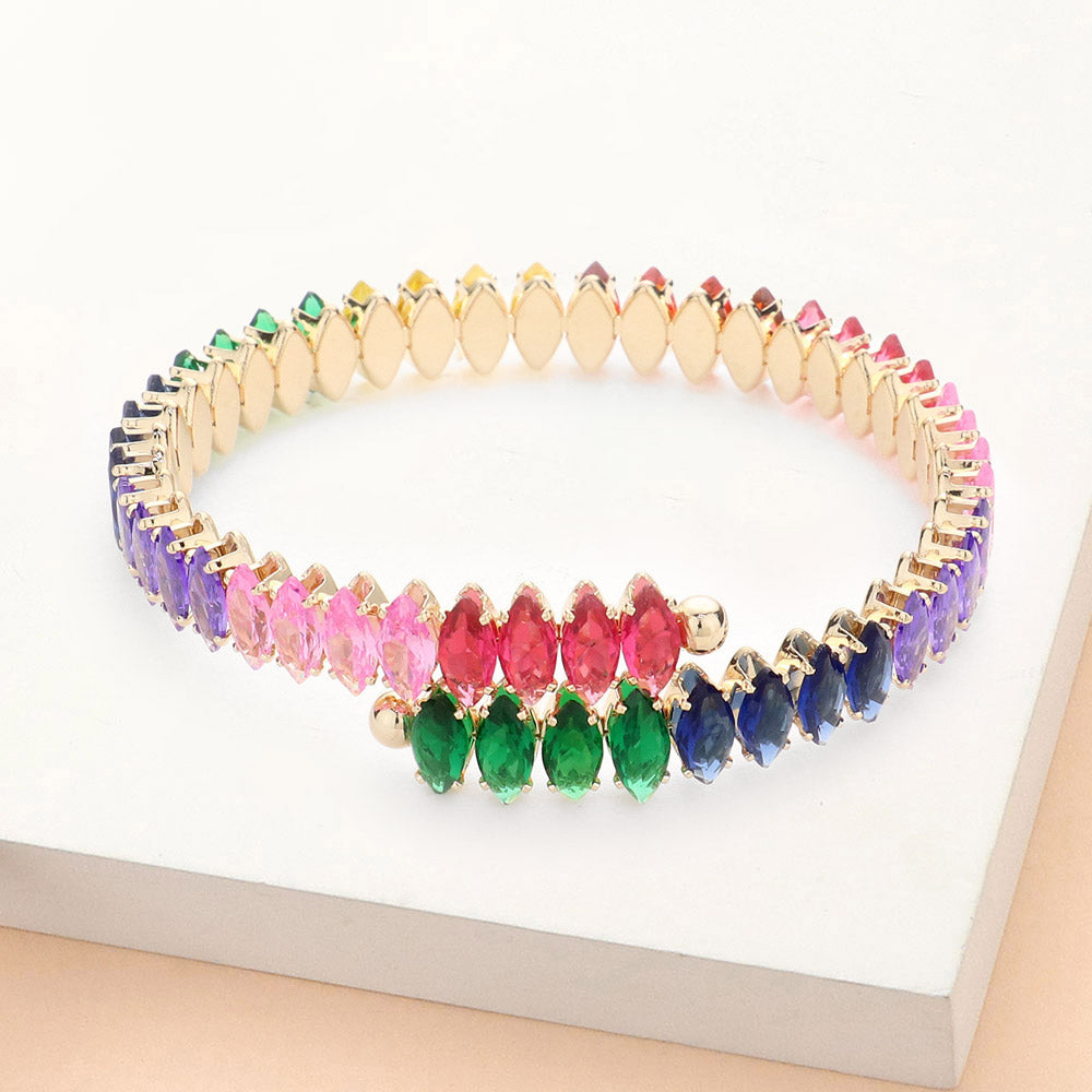 Madeline Love Light, Multi Marquise Stone Cluster Evening Bracelet - Bracelets