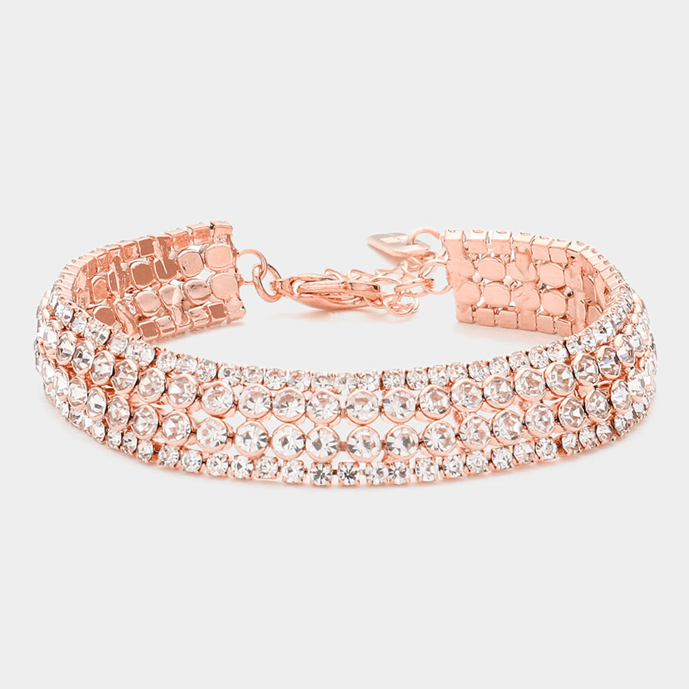 Madeline Love Rose Gold Bubble Stone Evening Bracelet